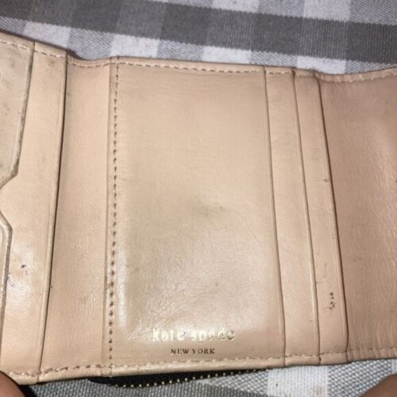 Black Kate Spade Trifold Wallet with Zippered Coin Pouch - Picture 4 of 10